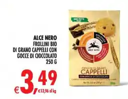 Deco Iperstore Alce Nero Frollini Bio di Grano Cappelli con Gocce di Cioccolato offerta