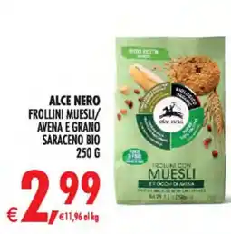 Deco Iperstore Alce Nero Frollini Muesli/Avena e Grano Saraceno Bio offerta