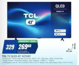 Leonardelli TCL TV QLED 43" offerta