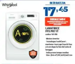 Elettrosintesi Whirlpool lavatrice offerta