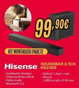 Fiducia & Convenienza Hisense Soundbar 2.1CH HS2100 offerta