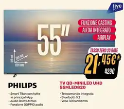 Fiducia & Convenienza Philips TV QD-Mini LED UHD 55MLED820 offerta