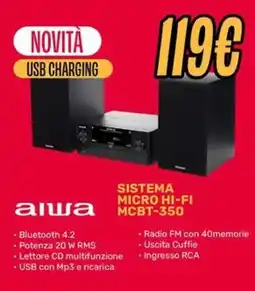 Fiducia & Convenienza aiwa sistema micro hi-fi mcbt-350 offerta