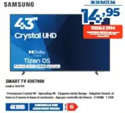 Elettrosintesi Samsung Smart TV 43U7000 offerta