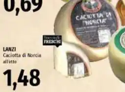 Emi Supermercati Lanzi Caciotta di Norcia offerta