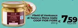 Ipercoop Radenza Filetti di Ventresca di Tonno a Pinne Gialle Coop Fior Fiore offerta