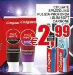 Pewex Colgate spazzolino pulizia profonda/slim soft carbone offerta