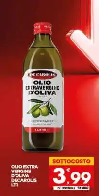 Eurospar OLIO EXTRA VERGINE D'OLIVA DECAROLIS LT.1 offerta