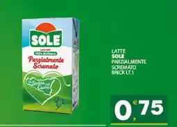 Eurospar LATTE SOLE PARZIALMENTE SCREMATO BRICK LT.1 offerta