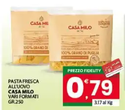 Eurospar PASTA FRESCA ALL'UOVO CASA MILO offerta
