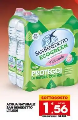 Eurospar ACQUA NATURALE SAN BENEDETTO LT.1.5X6 offerta