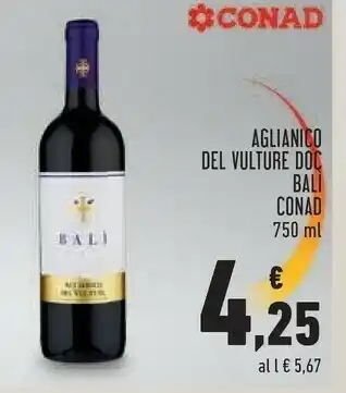Conad Superstore Conad aglianico del vulture doc bali offerta