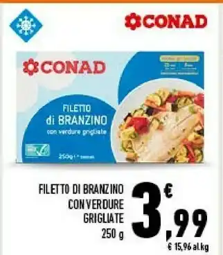 Conad Filetto di branzino con verdure grigliate offerta