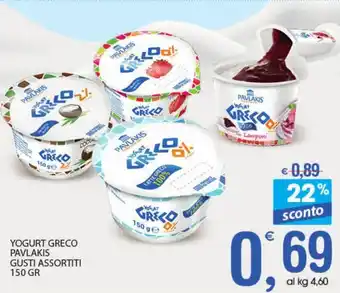 Qui Discount Pavlakis Yogurt Greco Gusti Assortiti 150gr offerta