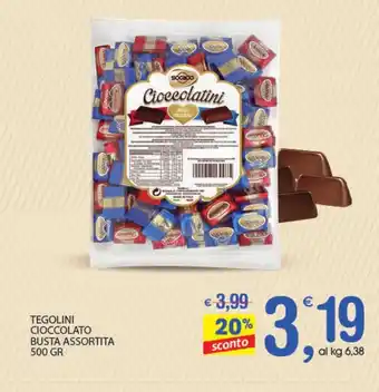 Qui Discount Tegolini Cioccolato Busta Assortita 500gr offerta