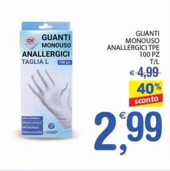 Guanti Monouso Anallergici Tpe 100pz T/L