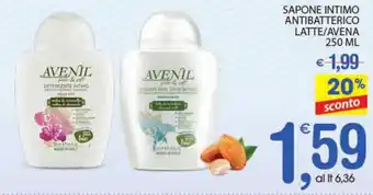 Qui Discount Avenil Sapone Intimo Antibatterico Latte/Avena 250ml offerta