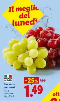 Lidl Uva Mista Senza Semi offerta