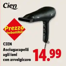 Lidl CIEN Asciugacapelli agli ioni con avvolgicavo offerta