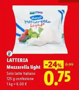 Lidl LATTERIA Mozzarella light offerta