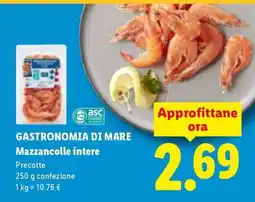 Lidl GASTRONOMIA DI MARE Mazzancolle intere offerta