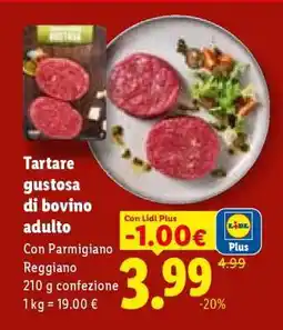 Lidl Tartare gustosa di bovino adulto offerta