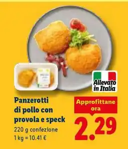 Lidl Panzerotti di pollo con provola e speck offerta