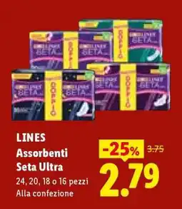 Lidl LINES Assorbenti Seta Ultra offerta