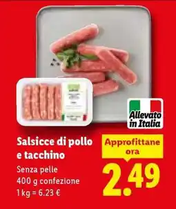 Lidl Salsicce di pollo e tacchino offerta