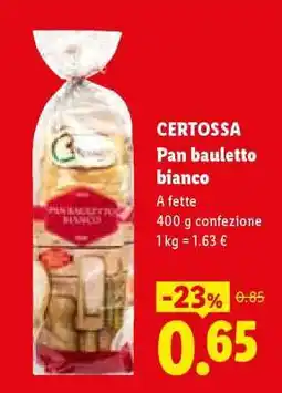 Lidl Certossa Pan Bauletto bianco offerta