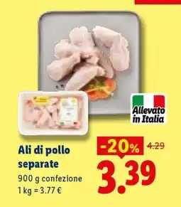 Lidl Ali di pollo separate offerta