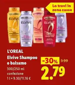 Lidl L'Oreal Elvive shampoo o balsamo offerta