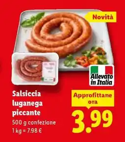Lidl Salsiccia luganega piccante offerta