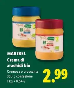 Lidl Maribel Crema di arachidi bio offerta