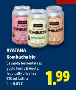 Lidl AYATANA Kombucha bio offerta