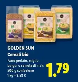 Lidl Golden Sun Cereali bio offerta