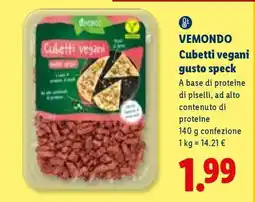 Lidl Vemondo Cubetti vegani gusto speck offerta