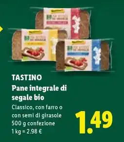 Lidl Tastino Pane integrale di segale bio offerta