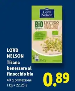 Lidl LORD NELSON Tisana benessere al finocchio bio offerta