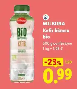 Lidl Milbona Kefir bianco bio offerta