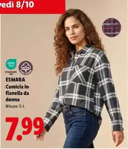Lidl ESMARA Camicia in flanella da donna offerta