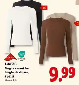 Lidl ESMARA Maglia a maniche lunghe da donna, 2 pezzi offerta