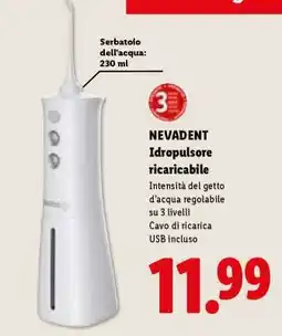 Lidl NEVADENT Idropulsore ricaricabile offerta