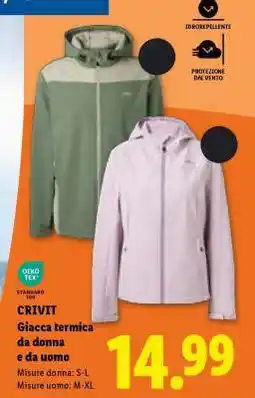 Lidl CRIVIT Giacca termica da donna e da uomo offerta