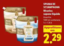 Lidl SPUMA DI SCIAMPAGNA Ricarica sapone liquido offerta