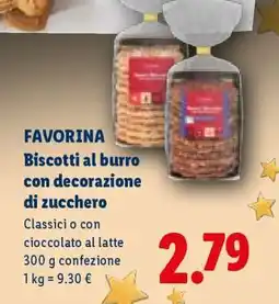 Lidl FAVORINA Biscotti al burro con decorazione di zucchero offerta