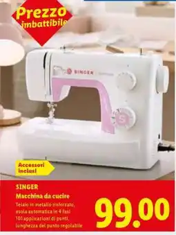 Lidl SINGER MACCHINA DA CUCIRE offerta