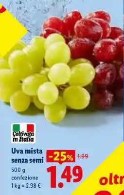 Lidl Uva Mista Senza Semi offerta