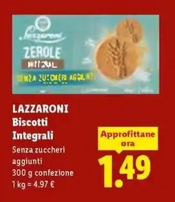 Lidl LAZZARONI Biscotti Integrali offerta
