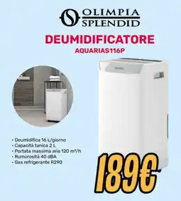 Fiducia & Convenienza Olimpia Splendid deumidificatore offerta